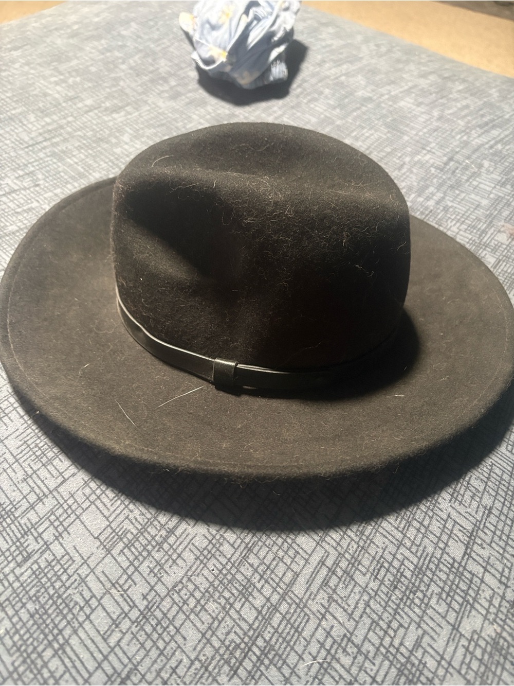 Classic Black Felt Wide-Brim Hat with Band
